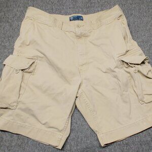 Vintage Polo Ralph Lauren Cargo Shorts Men’s 36 Beige Chino Canvas Utility